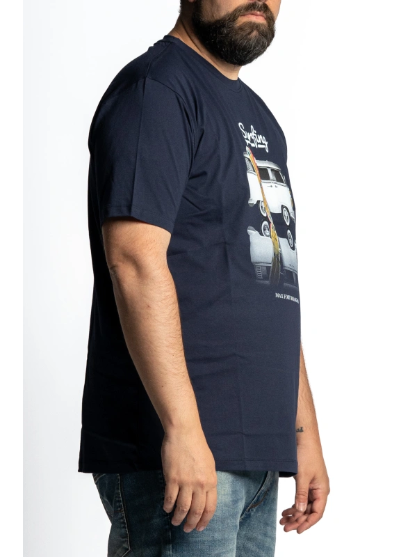 MAXFORT PLUS SIZE T-SHIRT WITH SURFING VAN PRINT