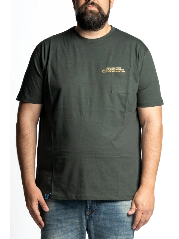 MAXFORT T-SHIRT WITH CHEST POCKET PRINT, PLUS SIZES