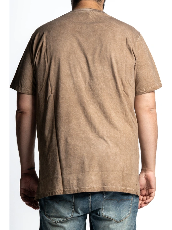 PLUS SIZE T-SHIRT WITH VINTAGE WHISKEY PRINT MAXFORT