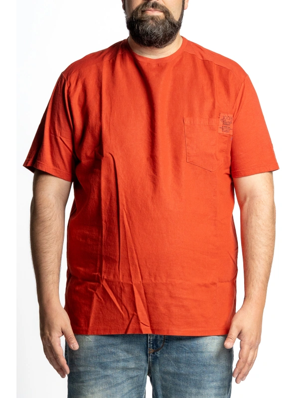 T SHIRT TAGLIE FORTI MAXFORT TASCHINO MISTO LINO