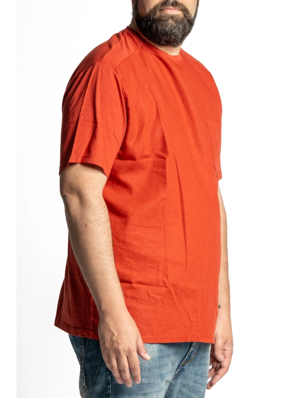 MAXFORT PLUS SIZE T-SHIRT WITH POCKET IN LINEN MIX 2