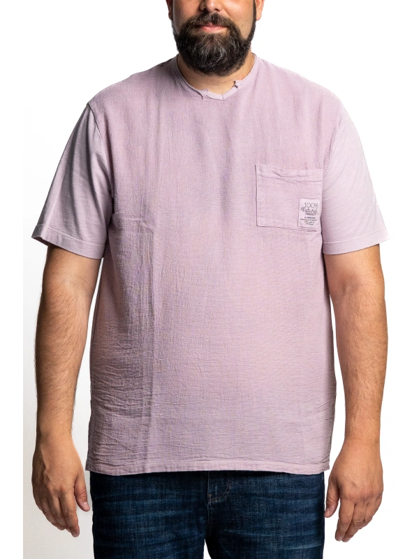 MAXFORT RAW CUT LINEN MIX PLUS SIZE T-SHIRT