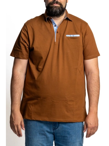 MEN'S STRETCH POLO SHIRT, PLUS SIZE, WITH CONTRASTING DETAILS | MAXFORT