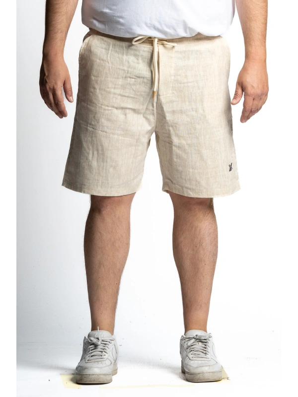 43491 LINEN BLEND BERMUDA SHORTS WITH DRAWSTRING