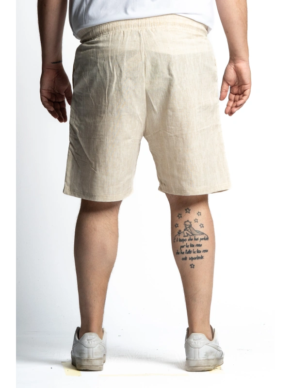 43491 LINEN BLEND BERMUDA SHORTS WITH DRAWSTRING