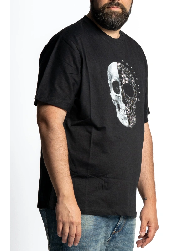 T SHIRT TAGLIE FORTI STAMPA TESCHIO E MICROBORCHIE BLOCCO 38