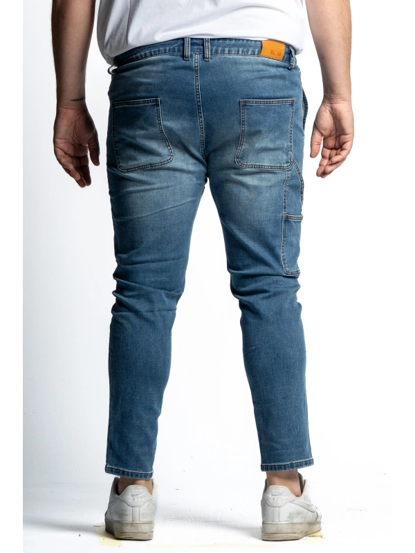 B38631 JEANS CARGO STRETCH TAGLIE FORTI MAXFORT BLOCCO 38