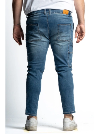 B38631 JEANS CARGO STRETCH TAGLIE FORTI MAXFORT BLOCCO 38