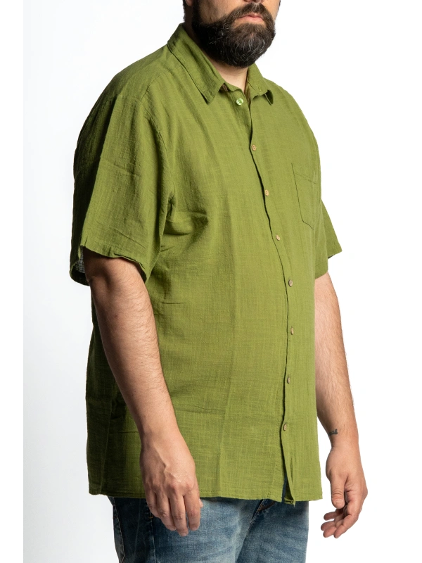 MAXFORT MEN'S SLIM COTTON SHORT SHIRT, PLUS SIZE 2