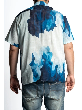 CAMICIA TAGLIE FORTI UOMO STAMPA A ONDE MAXFORT