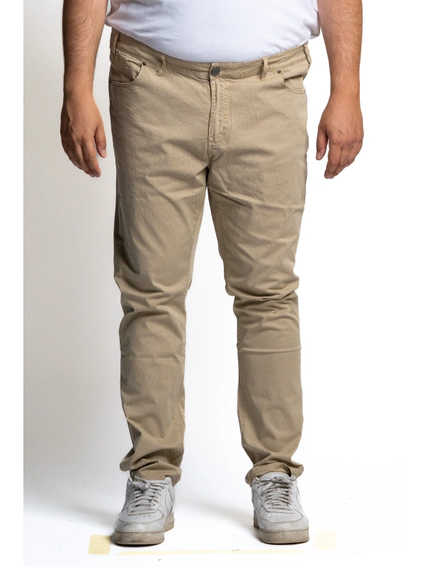 PANTALONE 5 TASCHE STAMPATO STRETCH TAGLIE FORTI