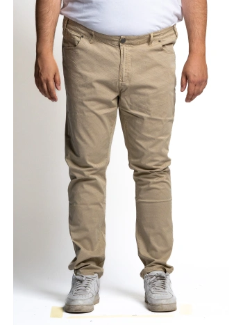 5-POCKET PRINTED STRETCH TROUSERS, PLUS SIZES