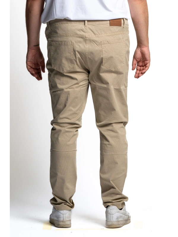 PANTALONE 5 TASCHE STAMPATO STRETCH TAGLIE FORTI