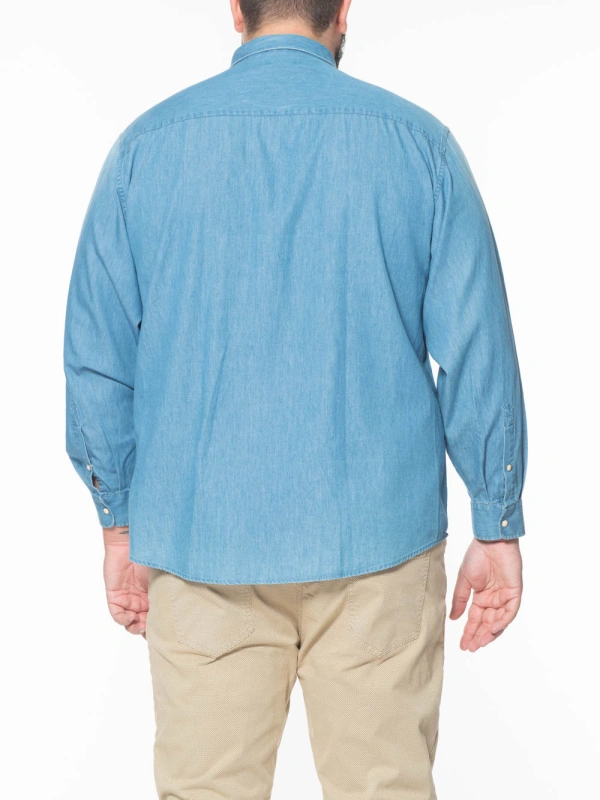 MAXFORT PLUS SIZE WESTERN DENIM SHIRT WITH SNAPS