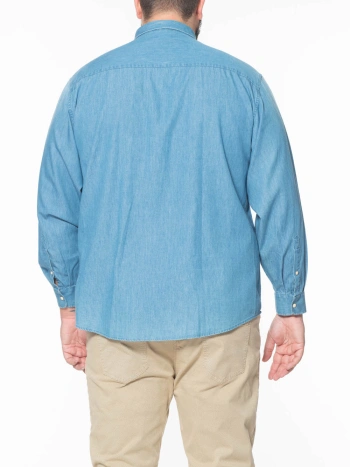 MAXFORT PLUS SIZE WESTERN DENIM SHIRT WITH SNAPS