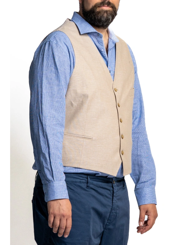 P26511 STRETCH LINEN BLEND VEST