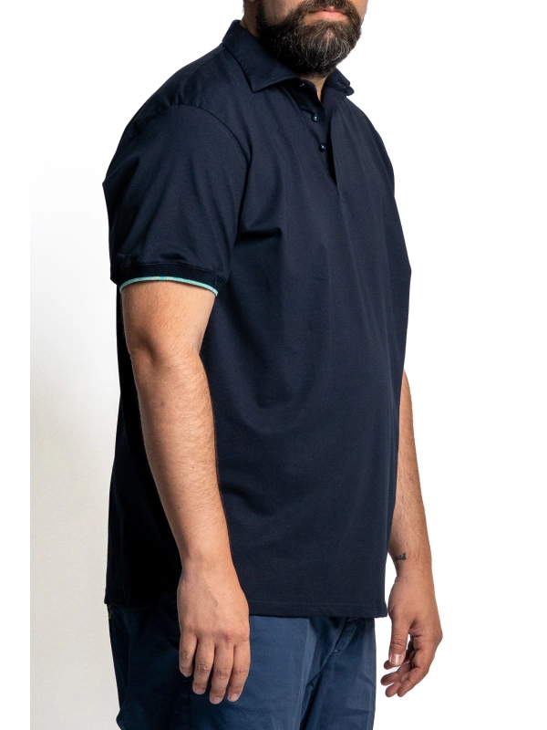 POLO  TAGLIE FORTI IN COTONE STRETCH CON BORDI A CONTRASTO | MAXFORT