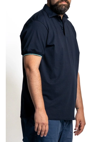 POLO  TAGLIE FORTI IN COTONE STRETCH CON BORDI A CONTRASTO | MAXFORT