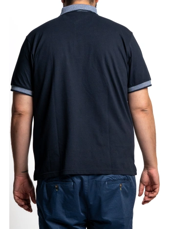 POLO UOMO TAGLIE FORTI STRETCH CON COLLETTO A CONTRASTO | MAXFORT