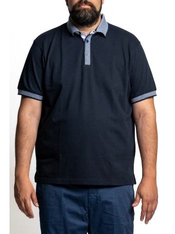 POLO UOMO TAGLIE FORTI STRETCH CON COLLETTO A CONTRASTO | MAXFORT