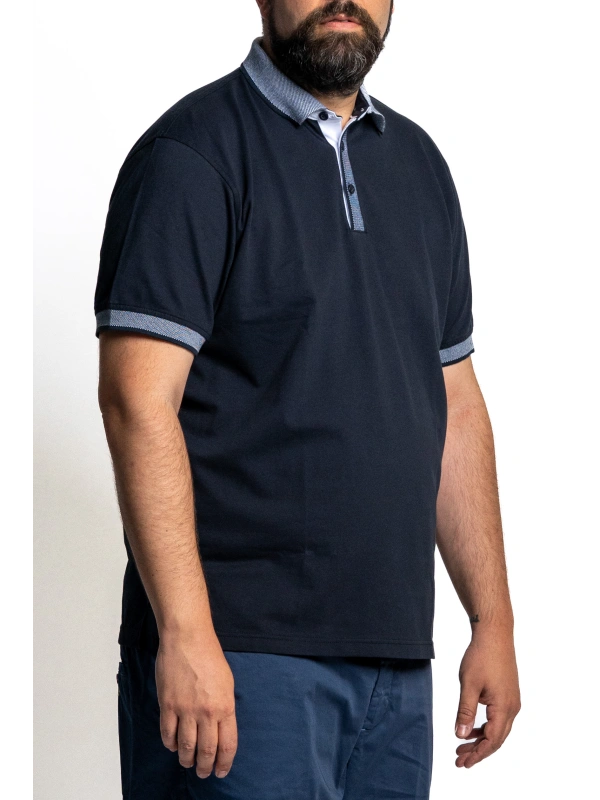 POLO UOMO TAGLIE FORTI STRETCH CON COLLETTO A CONTRASTO | MAXFORT
