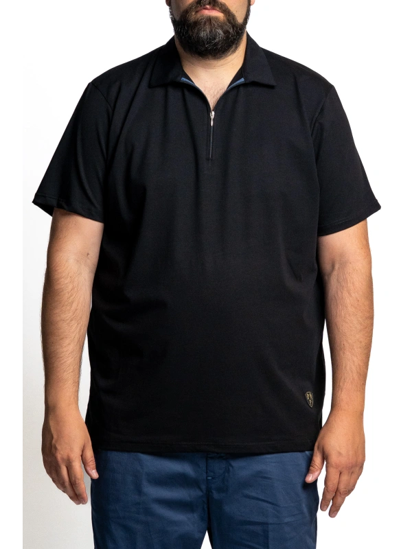 MEN'S PLUS-SIZE STRETCH ZIP-UP POLO SHIRT | MAXFORT