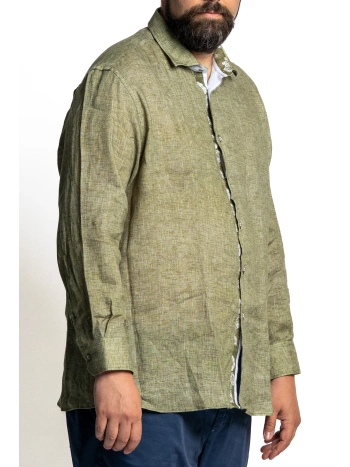 CAMICIA TAGLIE FORTI MISTO LINO MANICA LUNGA PRESTIGIO MAXFORT