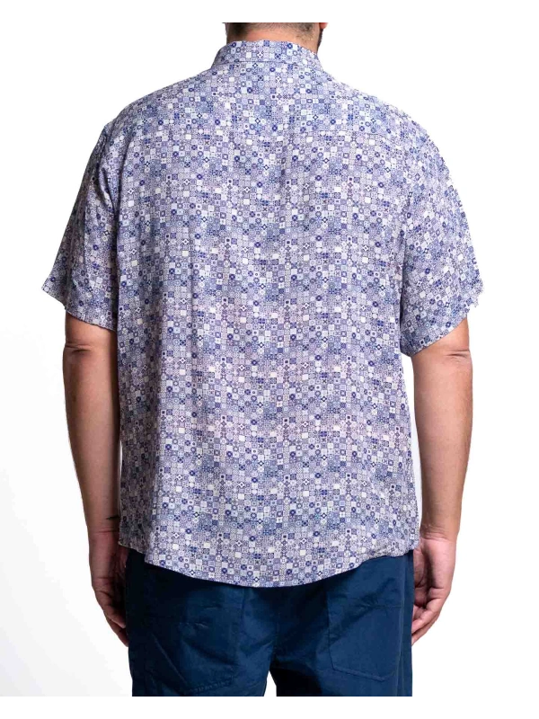 TEANO CAMICIA VISCOSA STAMPA ALL OVER MEZZE MANICHE