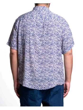 TEANO VISCOSE SHIRT WITH ALL-OVER PRINT AND SHORT SLEEVES