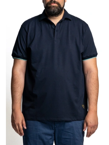 PLUS-SIZE STRETCH COTTON POLO SHIRT WITH CONTRAST EDGES | MAXFORT