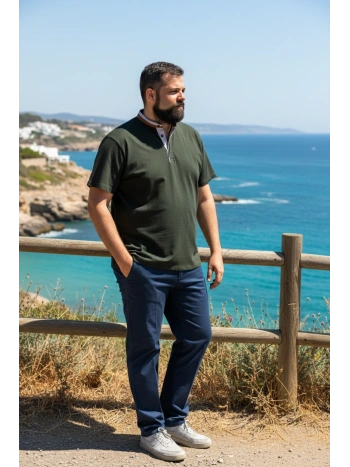 T-SHIRT MAXFORT ELASTICIZZATA COLLO COREANO TAGLIE FORTI