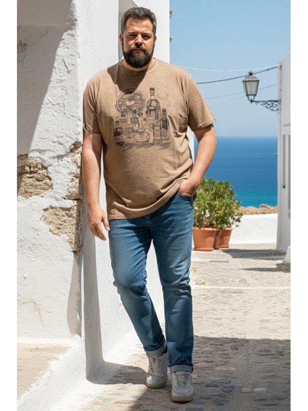 T SHIRT TAGLIE FORTI STAMPA WHISKEY VINTAGE MAXFORT