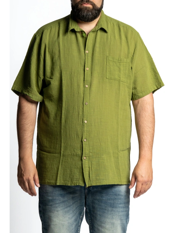 CAMICIA CORTA COTONE FIAMMATO TAGLIE FORTI UOMO MAXFORT