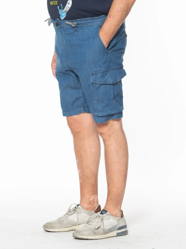 PLUS SIZE STRETCH CARGO BERMUDA SHORTS WITH DRAWSTRING