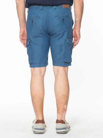 PLUS SIZE STRETCH CARGO BERMUDA SHORTS WITH DRAWSTRING