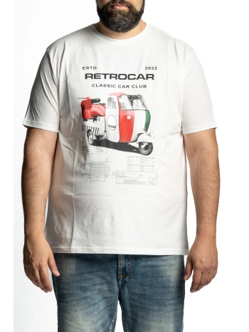 T-SHIRT TAGLIE FORTI RETRO' CAR EASYMAXFORT TRICOLORE