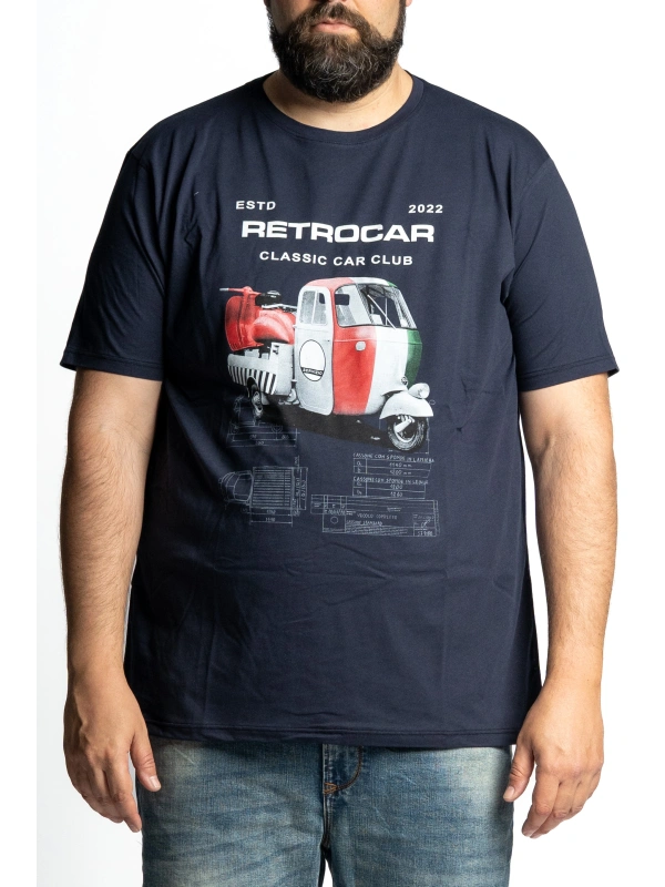 T-SHIRT TAGLIE FORTI RETRO' CAR EASYMAXFORT TRICOLORE
