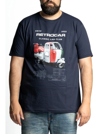 T-SHIRT TAGLIE FORTI RETRO' CAR EASYMAXFORT TRICOLORE