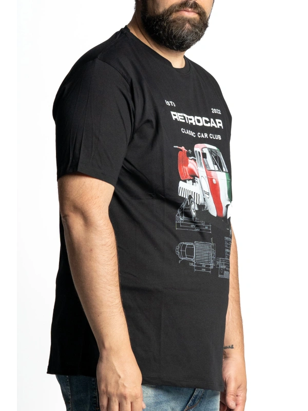 T-SHIRT TAGLIE FORTI RETRO' CAR EASYMAXFORT TRICOLORE