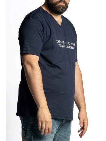 E2837 F***ING TROUBLE V-NECK T SHIRT