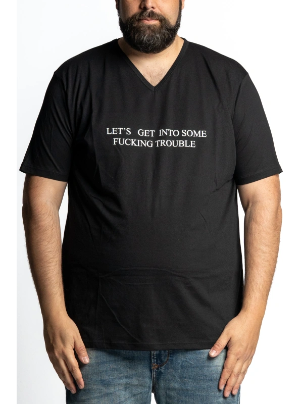 E2837 T SHIRT  F***ING TROUBLE SCOLLO A V