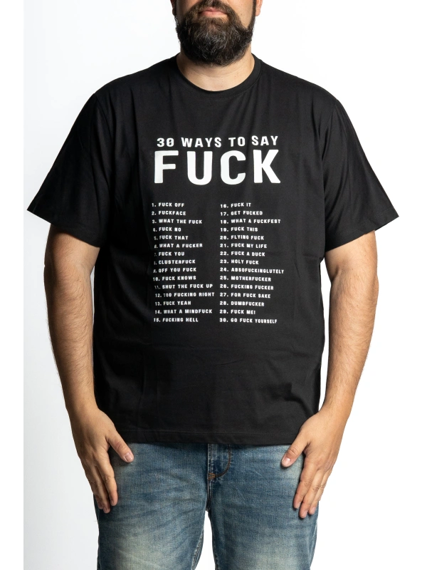 T-SHIRT NERA UMORISTICA EASY MAXFORT TAGLIE FORTI