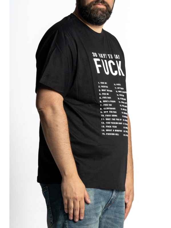 T-SHIRT NERA UMORISTICA EASY MAXFORT TAGLIE FORTI