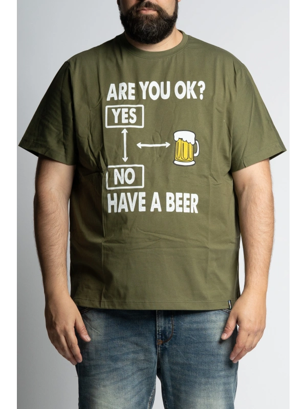T-SHIRT TAGLIE FORTI MAXFORT ARE YOU OK HAVE A BEER