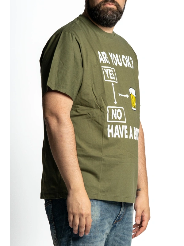 T-SHIRT TAGLIE FORTI MAXFORT ARE YOU OK HAVE A BEER