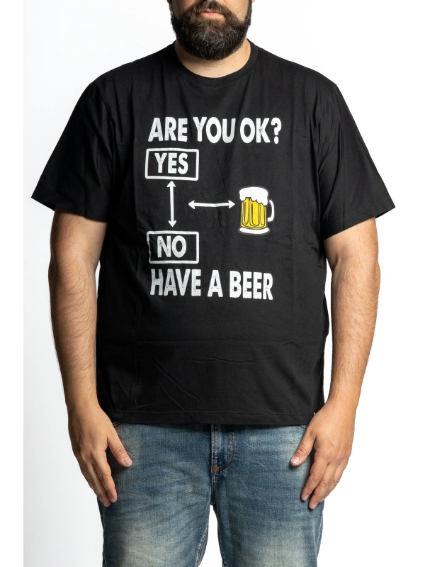 T-SHIRT TAGLIE FORTI MAXFORT ARE YOU OK HAVE A BEER 2
