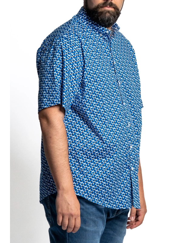 EASY PLUS SIZE SHORT-SLEEVED SHIRT WITH SUMMER PATTERNS