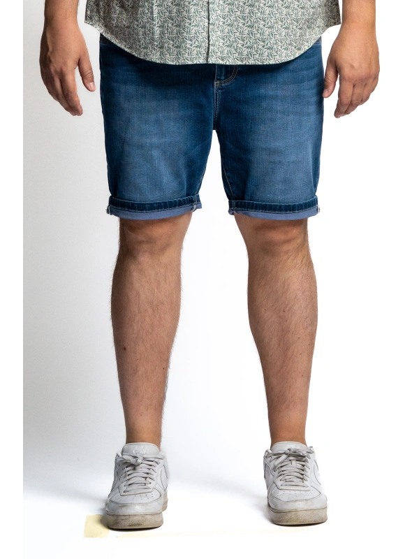 BERMUDA JEANS UOMO TAGLIE FORTI STRETCH EASY MAXFORT