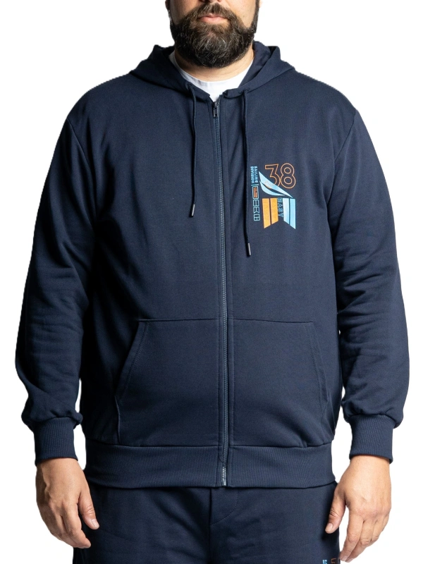 FELPA UOMO TAGLIE FORTI CON CAPPUCCIO E ZIP EASY MAXFORT