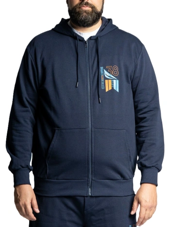 FELPA UOMO TAGLIE FORTI CON CAPPUCCIO E ZIP EASY MAXFORT